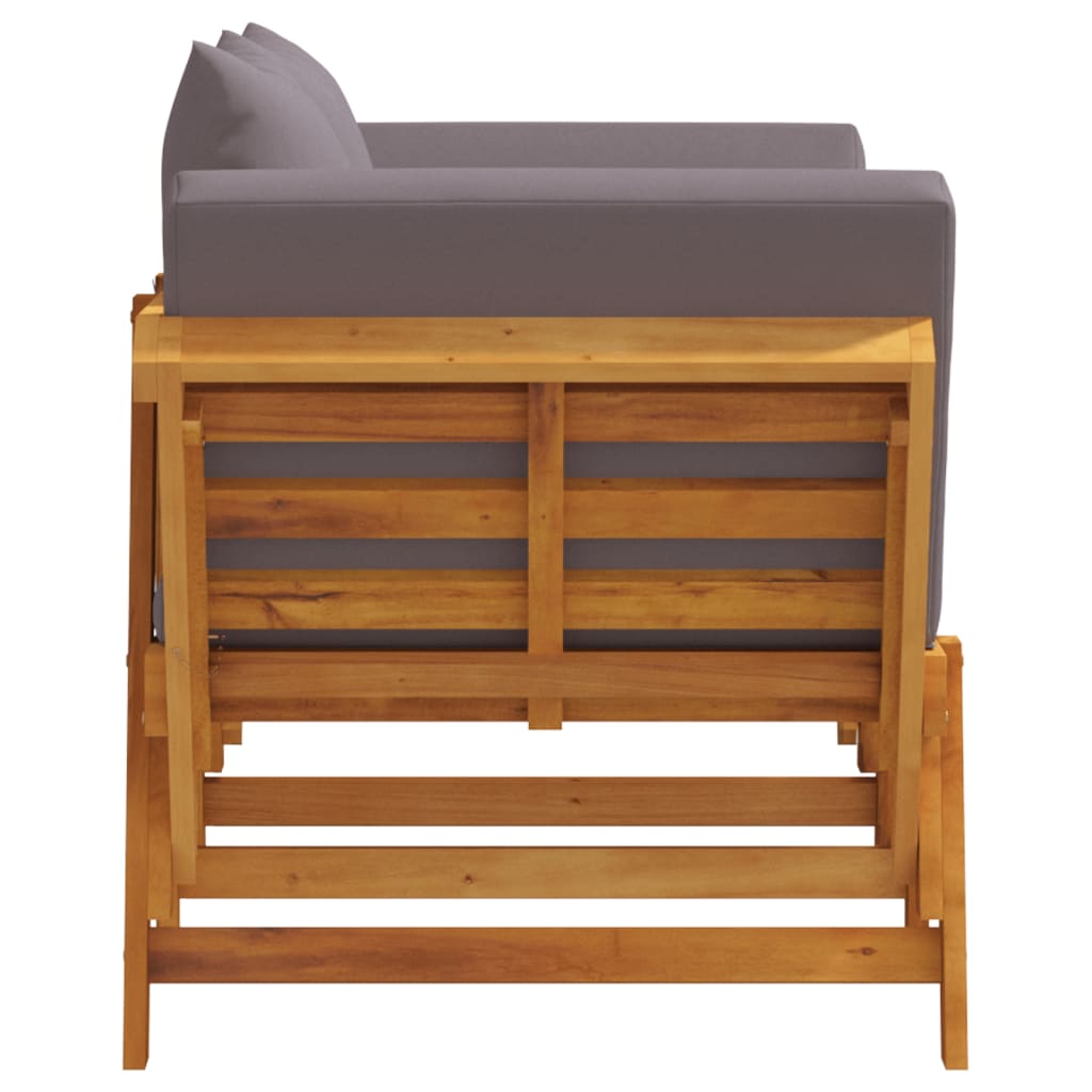 Gartenbank mit Kissen 2-in-1 Massivholz Akazie – Bild 5